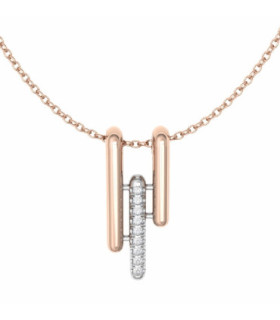 White and rose gold pendant with  Diamonds