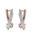 Pendientes oro blanco y rosacon diamantes